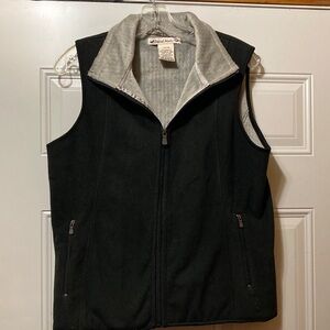 Black and Gray Zip-Up Vest M